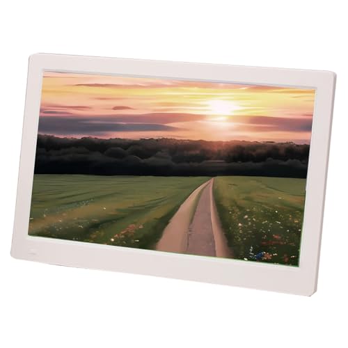 Cornice Digitale ad Alta Definizione da 15 Pollici, espositore per Album fotografici elettronici, Lettore pubblicitario Intelligente da Parete(Bianco)