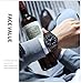 Gosasa Fashion Men's Quartz Watch with Middle Eastern Arabic Numeral Dial Design Stylish Stainless Steel Waterproof Business Casual Wristwatch (Black Blue)