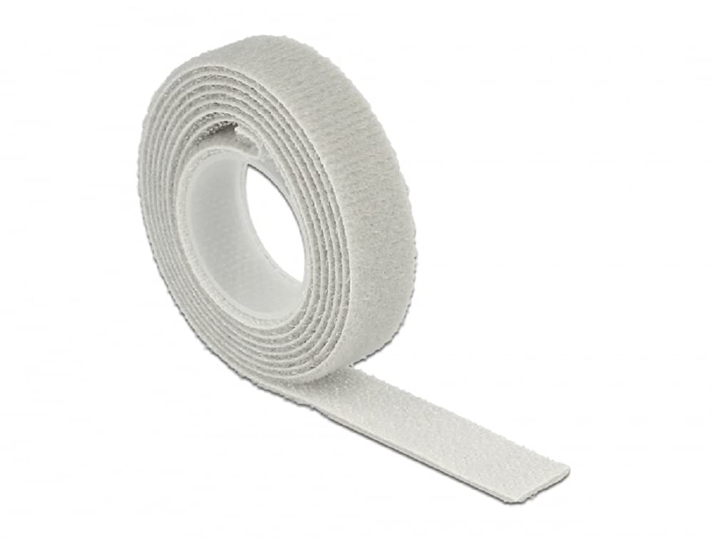 Delock 18274 Klettband Klettbinder auf Rolle L 1 m x B 13 mm grau