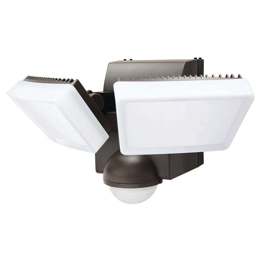 Iq Group Bronze Iq Twinspot Pir Battery Operated Security Light - Outdoor Security Wall Light - Exterior Battery Operated Pir Motion Sensor - 800 Lumen Led Twinspot (Single), Lb1880-Bz
