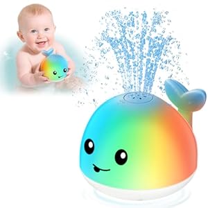 Baby Bath Toys, Light Up Whale Sprinkler for Babies 6-12 12-18 Months, Kids 1-3 2-4, Pool Water Table Toys, Toddler Fountain Bathtub Toys for Boys Girls Birthday Gifts