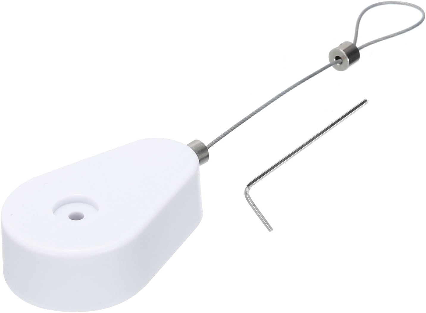 Retractable Security Cable Lock,Remote Control Security Lock,Remote Control Anti-Lost Rope with Double-Sided Adhesive for TV,DVD,Hardware Cable Lock 1Set White 39.37" Length