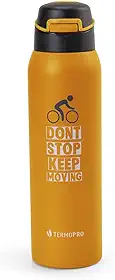 TERMOPRO Squeeze Térmico Laranja 450 ml Termopro Garrafa Aço Inox Sport Bike Fitness Bico Anatômico e Fast Click Bebidas Geladas 12h / Quentes 6h