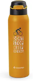 TERMOPRO Squeeze Térmico Laranja 450 ml Termopro Garrafa Aço Inox Sport Bike Fitness Bico Anatômico e Fast Click Bebidas Geladas 12h / Quentes 6h