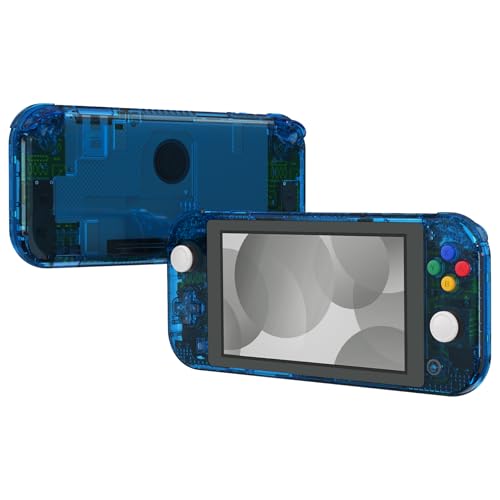 Image of eXtremeRate Crystal Clear Blue DIY Replacement Shell for Nintendo Switch Lite, NSL Handheld Controller Housing w /Screen Protector, Custom Case Cover for Nintendo Switch Lite [Controller NOT Included]