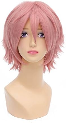 Short Pink Fluffy Cosplay Costume Synthetic Unisex Adult Halloween Wigs