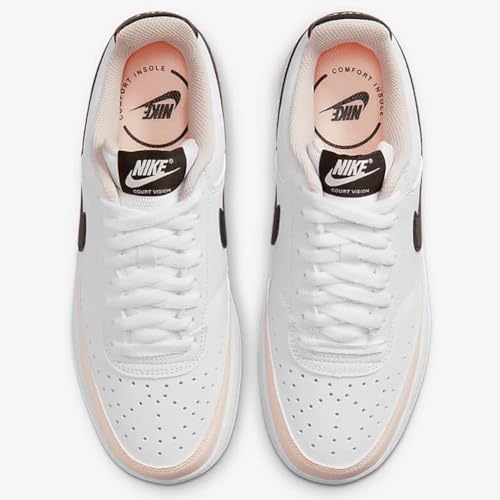 NIKE Womens Court Vision LO Casual Shoes Adult FD0285-100 (White/Black-Light Soft P), Size 92