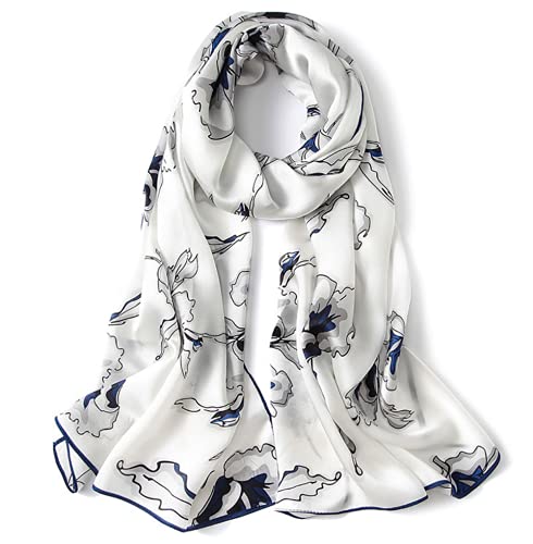 MEISEE Lenço feminino de seda Mulberry lenço quadrado pequeno 53 ...