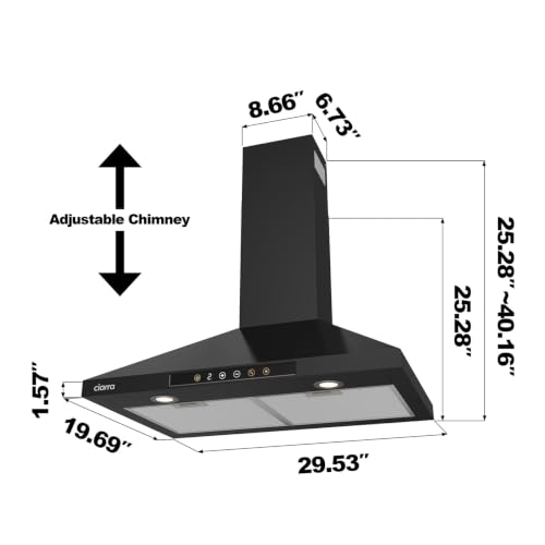 Image of 30 inch Range Hood with Voice Control, Wall Mount Range Hood Compatible with Alexa /Google Home /Smart Life Assistant, Stove Vent Hood for Kitchen with 3 Speed Exhaust Fan, AWB75206W