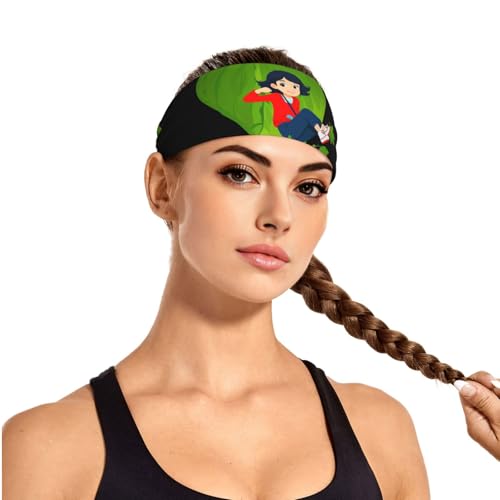 Elastic Sports Headband Hairband BROLEO Little girl climbing strawberries Printing Quick Drying, Moisture Wicking3