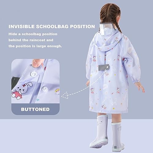 Image of Kids Raincoats Girls Rain Poncho Rain Jacket Children Rain Wear Rainwear