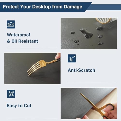 OstepDecor Black Table Protector 30 x 48 Inch, 1.5mm Thick Plastic Table Cover Protector, PVC Table Top Protector, Waterproof Desk Mat Pad for Desktop, Coffee & Dining Room Table