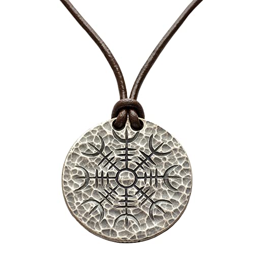 Silver Helm of Awe Coin Necklace - .999 Fine Silver - Aegishjalmur - Warrior's Stave Viking Coinage