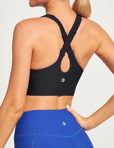 IUGA Bikini Tops for Women Adjustable Cross Back Swim Top Quick Dry Bathing Suit Tops High Neck Swim Bra UPF 50+2