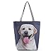 Produktbild MoGist Strandtasche Damen Shopper Schultertasche Niedliches Hunde Katzen Muster Reise Einkaufstasche Tragetasche (Style6)