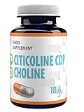 Citicoline CDP Choline 250mg 60 Vegane Kapseln, Laborgeprüft, hohe Stärke, keine Füllstoffe oder Bulker, keine GVO