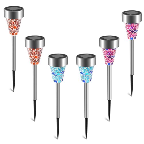 Solar Lights Outdoor Decorative, 2025 Upgrade Solar Garden Lights Stakes,