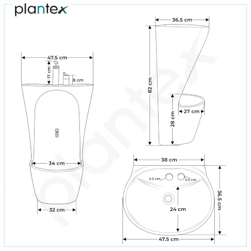 Image of Plantex Ceramic Wudu Basin for Bathroom