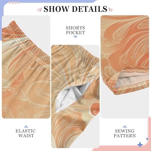 Boys' Pants Sunset Color Flowers Stripes Long Bottoms Jogger Pants Elastic Waist Trousers with Pockets S-XL4