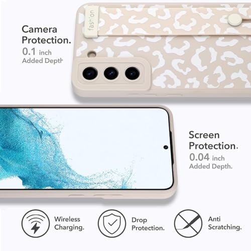 Image of Compatible with Samsung Galaxy S22 Plus Case with Strap Wrist White