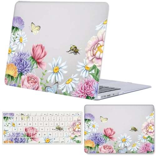 Protector MacBook Pro 13 anticalentamiento carcasa dura flores para salvar teclado de modelo A2338