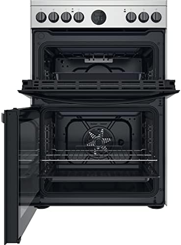 Indesit 60CM ID67V9HCX/UK Electric Double Freestanding cooker - Stainless Steel