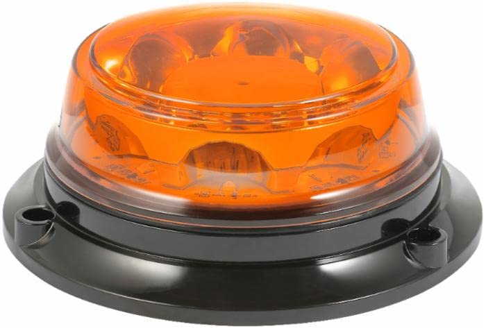 Ama Lampeggiante trattore: Lampeggiante a 8 LED, 12-24 V x 3 W, Flash a 4 funzioni, Base piana