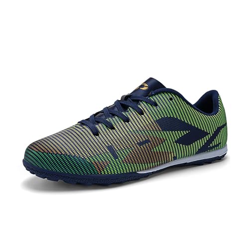 Hsnava Fußball Schuhe Sportschuhe Fussball Kinder Fussballschuhe Jungen Schnürsenkel Fußballschuhe Kickschuhe Dunkel Blau TF 34EU