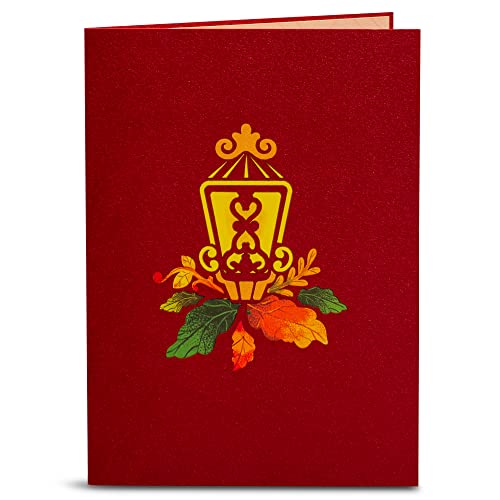 Paper Love Fall Lamppost 3D Pop Up Card Greeting Cards, For Fall And Any Occasions- 5" X 7" Cover - Includes Envelope And Note Tag #TOP1