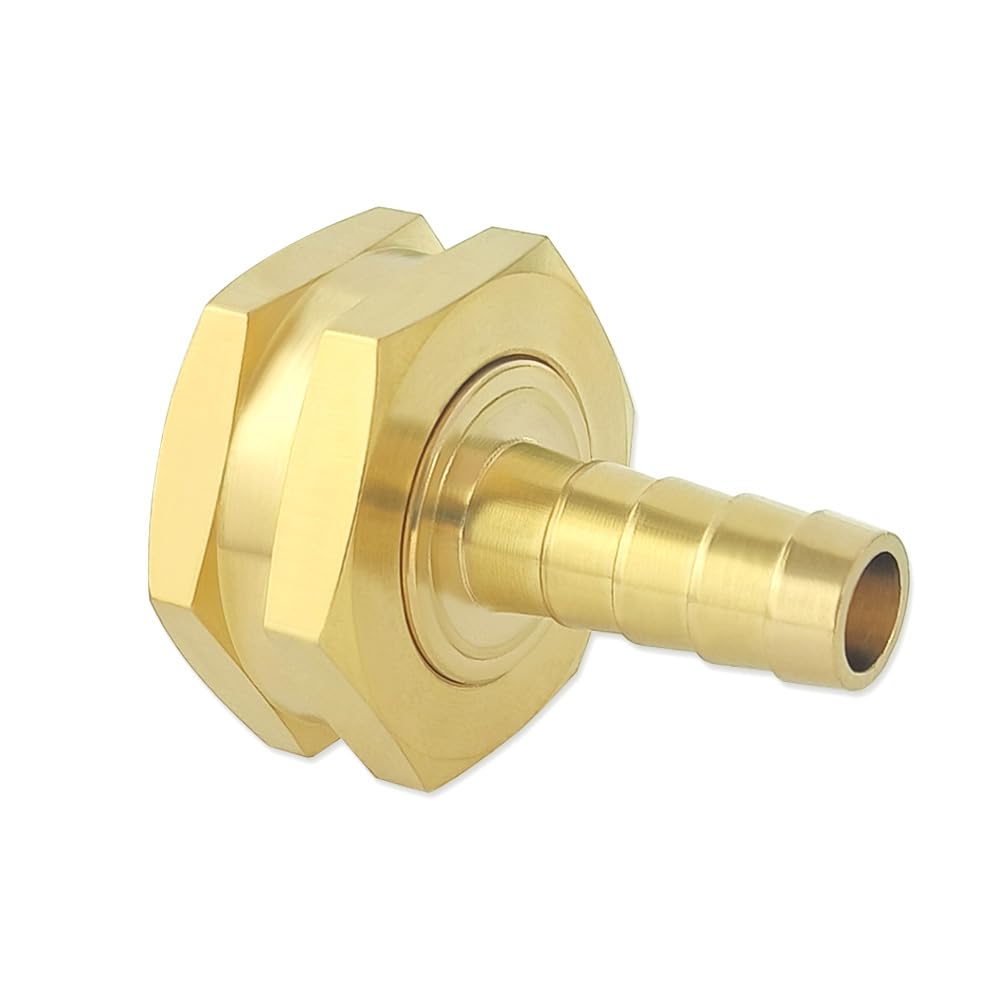 Hooshing 2 adaptadores giratorios para manguera de jardín de 1/2 pulgada x 3/4 pulgadas GHT rosca hembra conectores de manguera de latón con abrazaderas
