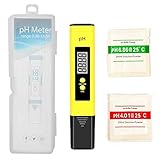 Digital PH Meter, WECHIC 0.01 PH High Accuracy Water Quality Tester with 0-14 PH Measurement Range for Household Drinking, Pool and Aquarium Water PH Tester Design with ATC (Yellow)