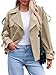 Tankaneo Womens Cropped Trench Coat Casual Double Breasted Short Jacket Fall Fashion Outerwear with Belt