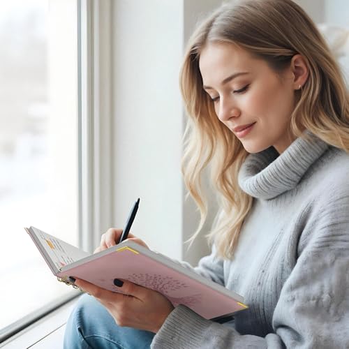 Smarpau Notizbuch B5 mit Stift, Hardcover Spiral Lined Journal mit 240 Seiten 100gsm Tintenfestes Papie Dickes, Leder Notizbucher für Frauen Männer Arbeit Büro Schule, 19 x 25 cm-Azurblau