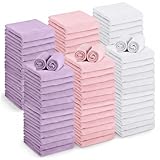 Moukeren 72 Pack Purple Pink White Salon Hand Towels Microfiber Absorbent Resistant 16 x 27 Barber Hand Towels Bulk Quick Dry for Barber Salon Facial Beauty Care Gym Spa Hotel
