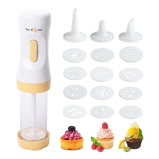 Electric Cookie Press Cookie Making Kit Cookie Maker Decorating Tool With 12 Discs And 4 Icing Tips,4*AA Battery Required(Battery Not Included)
