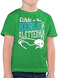 Kinder Sport Kleidung - Echte Kerle Klettern - 128 (7/8 Jahre) - Grün - Boulder Tshirt Kinder - F130K - Kinder Tshirts und T-Shirt für Jungen
