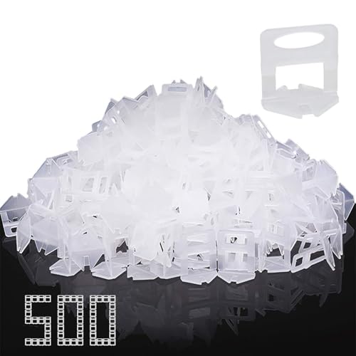 Sistema de nivelación de azulejos 1.5mm, 500 clips espaciadores de azulejos, Espaciadores de nivelación de azulejos de bricolaje para instalación de baldosas de cerámica
