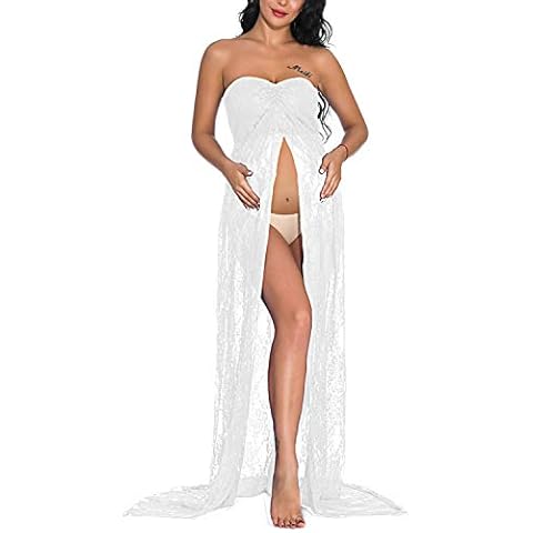 JENJON Vestido de Fiesta Premamá Encaje Blanco Cover