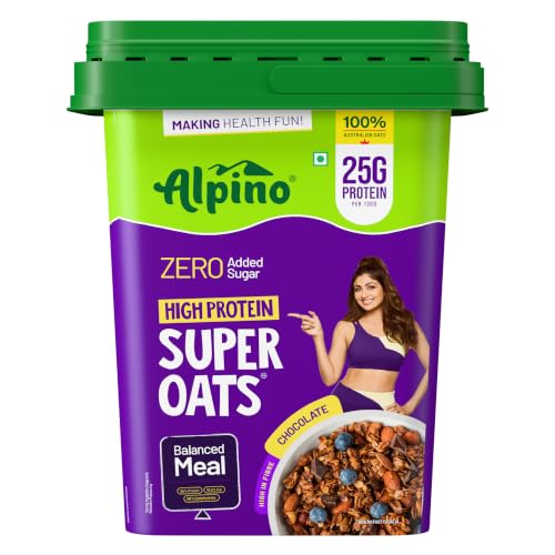 Image of ALPINO 25g High Protein Super Oats Chocolate 2.5kg - Rolled Oats with Peanut Butter, Cocoa, Nuts & Seeds - Zero Added Sugar & Salt - Source of Dietary Fibre & Healthy Fats