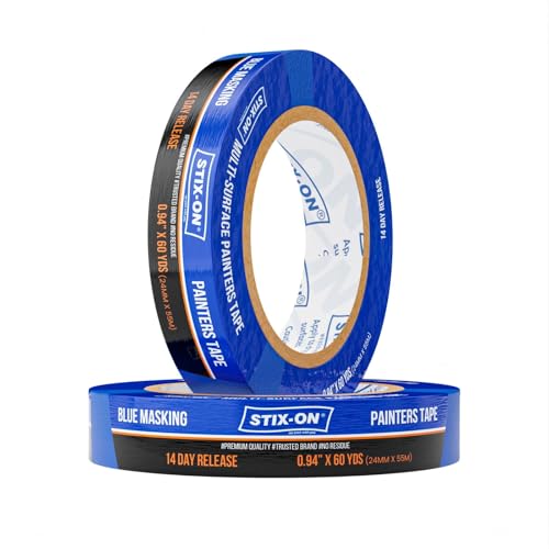Painter’s Tape -Blue Masking Tape Rolls – Paint Tap for Wall, Trim, Glass, Metal – Fine Line Tape for Precise Lines, Edges – Residue-Free Blue Painters Tape- (1 Inch - Single Roll)