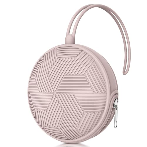Smlpuame, Boîte à Tétine en Silicone Bébé pour 2 Sucettes. Duo avec Capacité pour 2 Sucettes. Pochette pour Sucettes, avec Anse Flexible, Rose