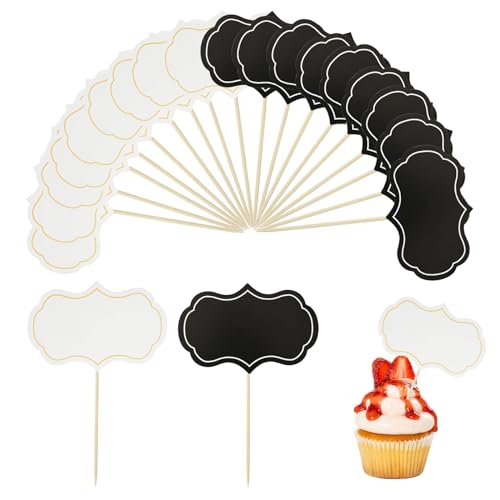 40 Etichette Cupcake Topper - Decorazioni Buffet Per Formaggio E Dolci - Foto 2