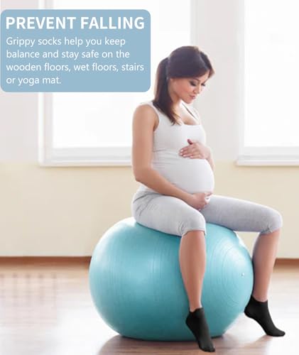 DIBAOLONG Pilates Socks with Grips for Women, Grip Socks Non Slip Yoga Socks for Barre Hospital Grippy Socks 4 Pairs2