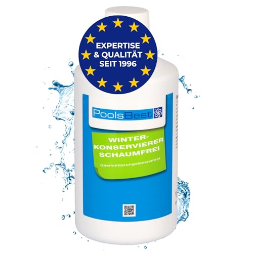 PoolsBest Pool Überwinterungskonzentrat 1L I hochkonzentriertes Wintermittel für Pools I schaumfreies Überwinterungsmittel I ideal zum Winterfest-Machen von Poolwasser I Pool Überwinterung