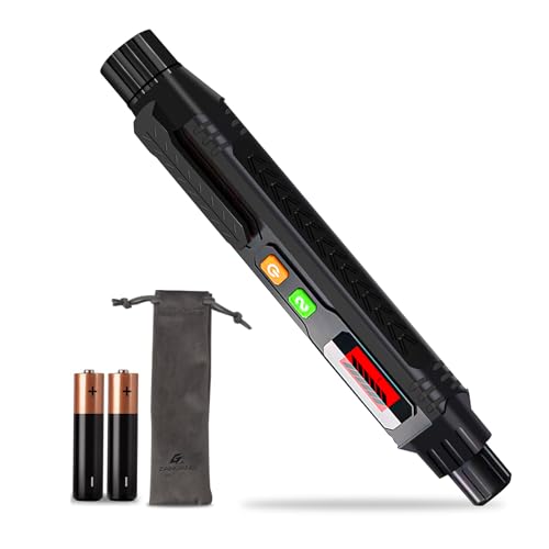 Natural Gas Leak Detector, Portable Gas Sniffer with Audible & Visual Alarm, for Combustible Gas Like Methane, Propane with 2 Batteries & Carrying Pouch Black