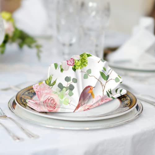 Servilletas de Tela Floral Rosa Pink Rose Set de 6 miniatura 6