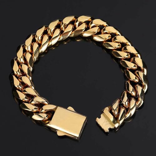 Solid color 18K gold bracelet suitable for both men and women, classic fashion accessories, Miami Cuban hip-hop bracelet, Christmas, Valentine's Day gift4