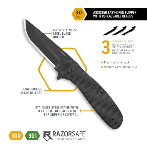 Outdoor Edge OEVX230B Razor Vx2 | Replaceable Blade Assisted Edc Flipper Folding Pocket Knife thumb #1