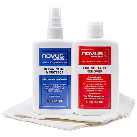 NOVUS-PK2-8 | Plastic Clean & Shine #1, Fine Scratch Remover #2 and Polish Mates Pack | 8 Ounce Bottles Cover