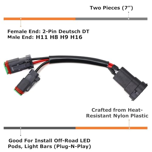 Adaptadores Y-Shape Duales H11 H8 a Deutsch DT DTP miniatura 2